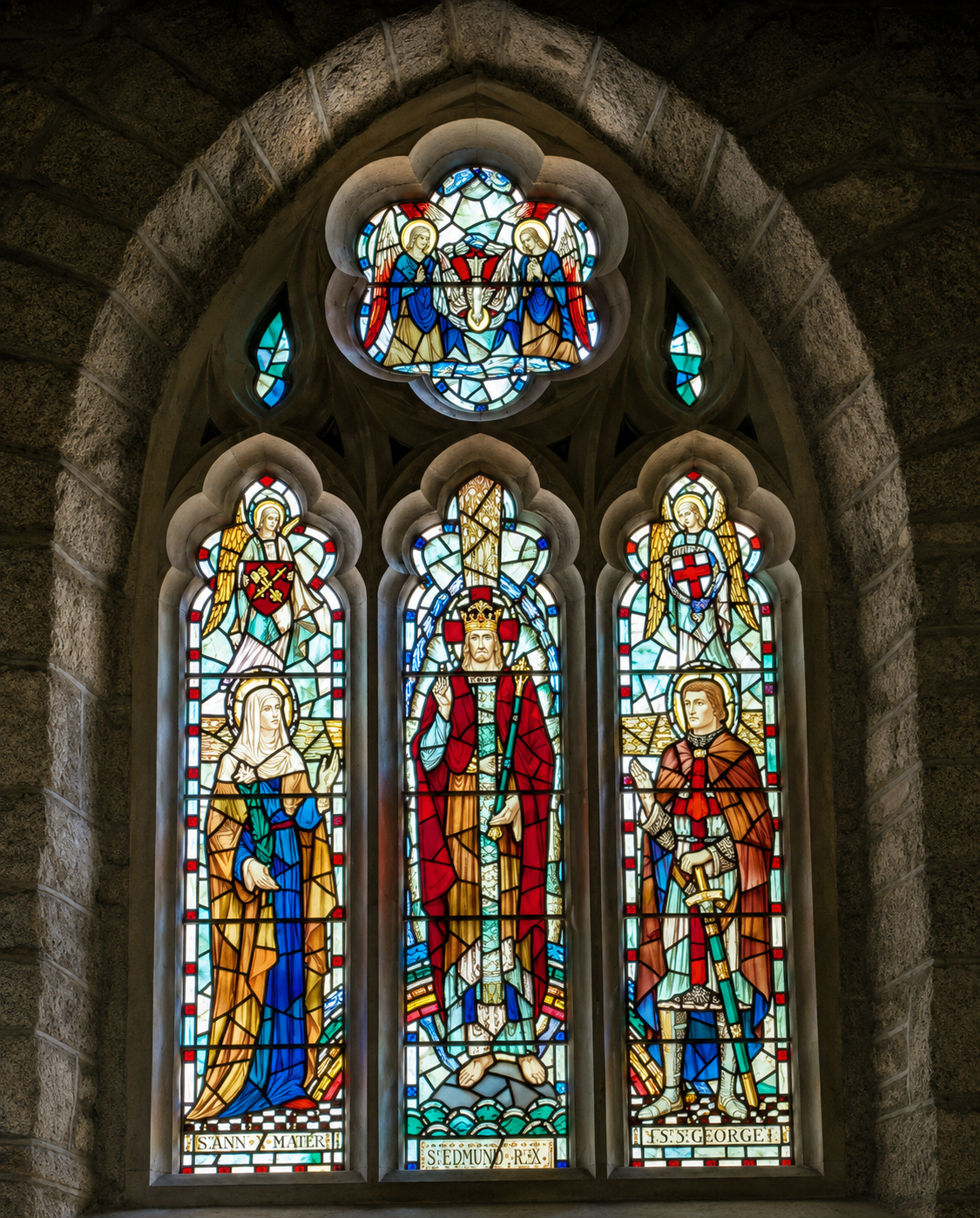 Stained glass above the altar at St Mary's Church